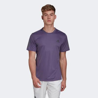 Adidas Mens 3-Stripes Club Tee - Purple