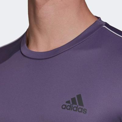 Adidas Mens 3-Stripes Club Tee - Purple