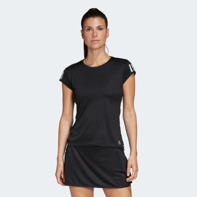 Adidas Womens 3-Stripes Club Tee - Black - main image