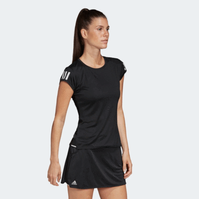 Adidas Womens 3-Stripes Club Tee - Black - main image
