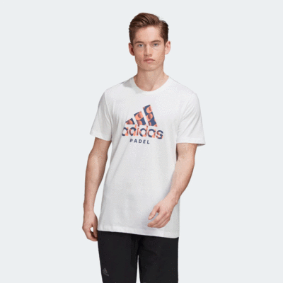 Adidas Mens Padel Graphic Logo T-Shirt - White