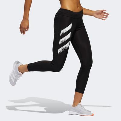 adidas Running 3 stripe leggings in black