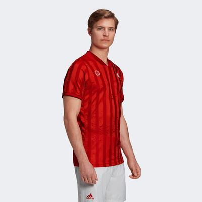 Adidas Mens Freelift Tennis T-Shirt Engineered - Scarlet