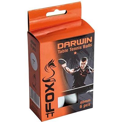 Fox Darwin 1 Star Table Tennis Balls - Pack of 6 (White) - main image