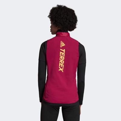 Adidas Womens Helionic Down Vest - Power Berry