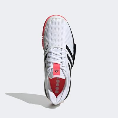 Adidas Mens SoleCourt Tennis Shoes - Cloud White/Signal Pink
