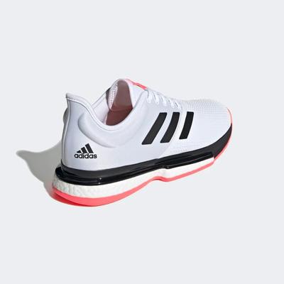 Adidas Mens SoleCourt Tennis Shoes - Cloud White/Signal Pink - main image