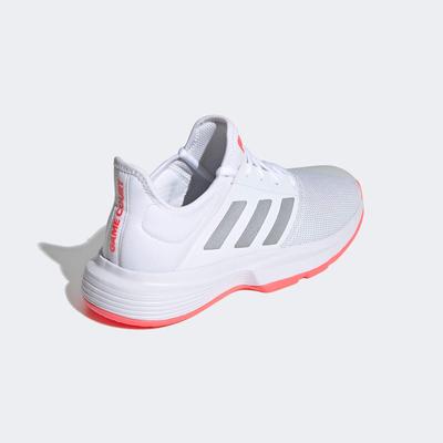 Adidas Womens GameCourt Tennis Shoes - White/Silver/Pink - main image