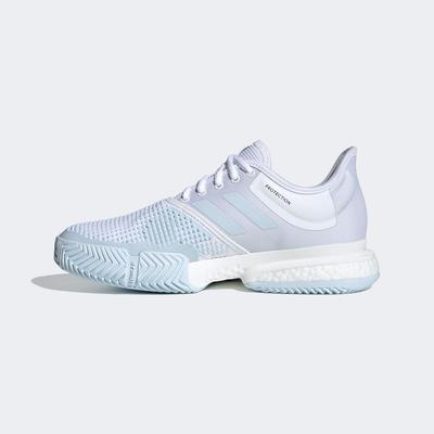 Adidas Womens SoleCourt Tennis Shoes - Cloud White/Sky Tint