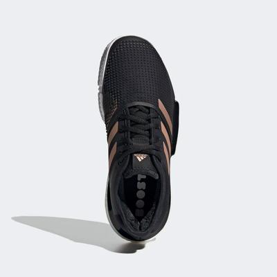 Adidas Womens SoleCourt Tennis Shoes - Black/Gold - main image