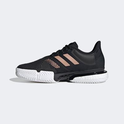 Adidas Womens SoleCourt Tennis Shoes - Black/Gold - main image