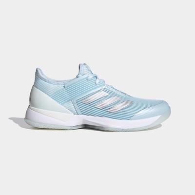 Adidas Womens Ubersonic 3 Tennis Shoes - Sky Tint/Silver/White