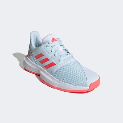 Adidas Kids CourtJam XJ Tennis Shoes - Sky Tint/Pink/White - main image