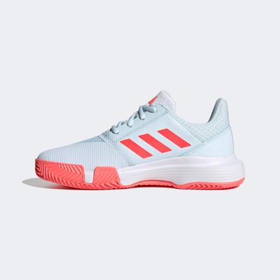 Adidas Kids CourtJam XJ Tennis Shoes - Sky Tint/Pink/White - main image