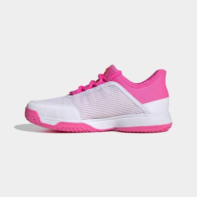 Adidas Kids Adizero Club Tennis Shoes - White/Pink - main image