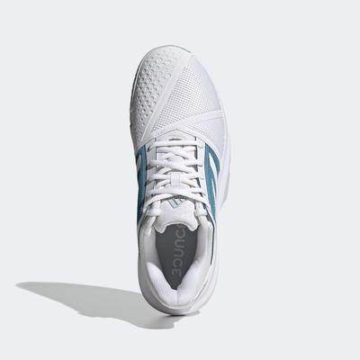 Adidas Mens CourtJam Bounce Tennis Shoes - Cloud White/Hazy Blue - main image