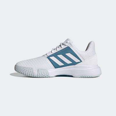 Adidas Mens CourtJam Bounce Tennis Shoes - Cloud White/Hazy Blue - main image