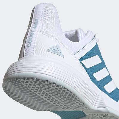 Adidas Mens CourtJam Bounce Tennis Shoes - Cloud White/Hazy Blue - main image