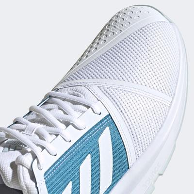 Adidas Mens CourtJam Bounce Tennis Shoes - Cloud White/Hazy Blue - main image