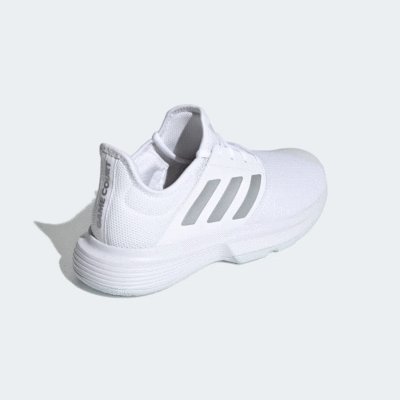 Adidas Womens GameCourt Tennis Shoes - Cloud White/Silver - main image