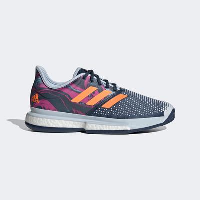 Adidas Mens SoleCourt Tennis Shoes - Halo Blue/Pink/Orange - main image