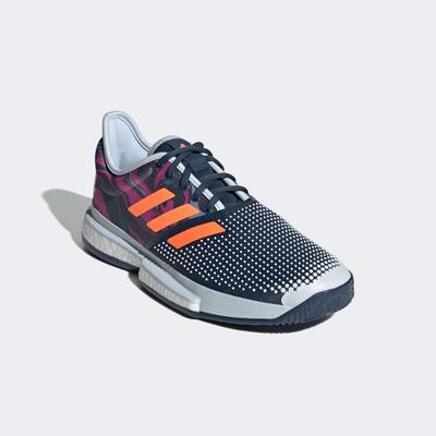 Adidas Mens SoleCourt Tennis Shoes - Halo Blue/Pink/Orange - main image