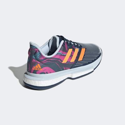 Adidas Mens SoleCourt Tennis Shoes - Halo Blue/Pink/Orange - main image