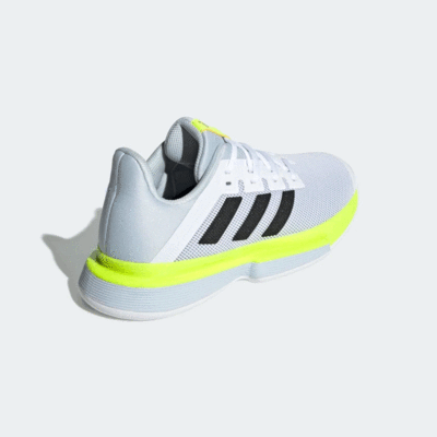 Adidas Womens SoleMatch Bounce Tennis Shoes - White/Solar Yellow - main image