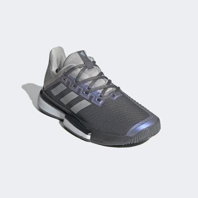 Adidas Womens SoleMatch Bounce Tennis Shoes - Silver Metallic - main image