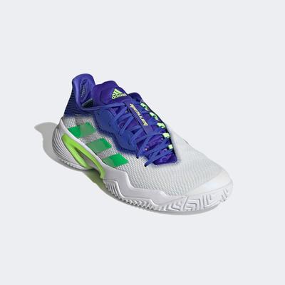 Adidas Mens Barricade Tennis Shoes - White/Green/Blue - main image
