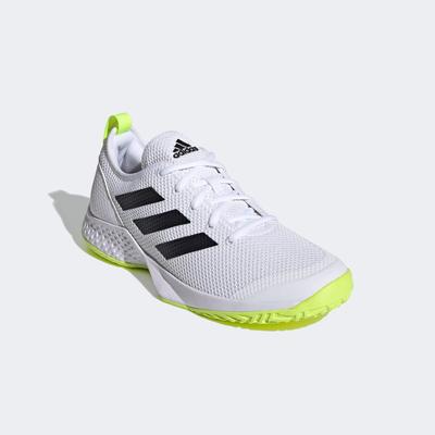 Adidas Mens Court Control Tennis Shoes - Cloud White/Yellow - main image