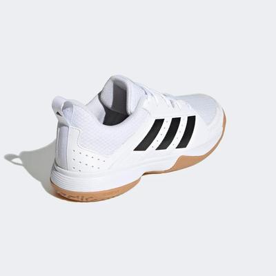 Adidas Kids Ligra 7 Indoor Court Shoes - White/Black - main image