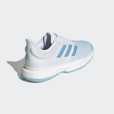 Adidas Mens SoleCourt Parley Tennis Shoes - White/Blue