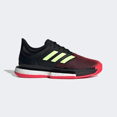 Adidas Womens SoleCourt Tennis Shoes - Black/Shock Red - main image