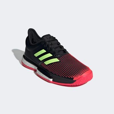 Adidas Womens SoleCourt Tennis Shoes - Black/Shock Red - main image