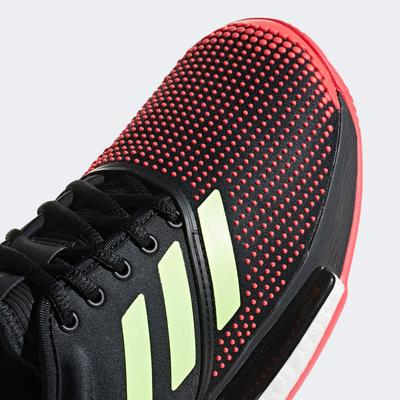 Adidas Womens SoleCourt Tennis Shoes - Black/Shock Red - main image
