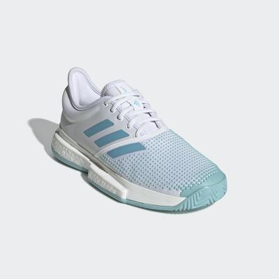 Adidas Womens SoleCourt Parley Tennis Shoes - Blue Spirit/White - main image