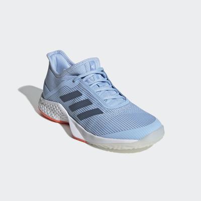Adidas Womens Adizero Club Shoes Tennis Shoes - Glow Blue/Tech Ink/Hi-Res Coral - main image