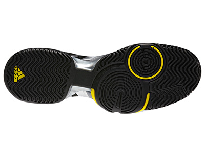 Adidas Mens adipower Barricade Tennis Shoes - Silver/Black/Vivid Yellow - main image