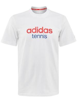 Adidas Mens Linear Tee - White/Hi Res Red - main image