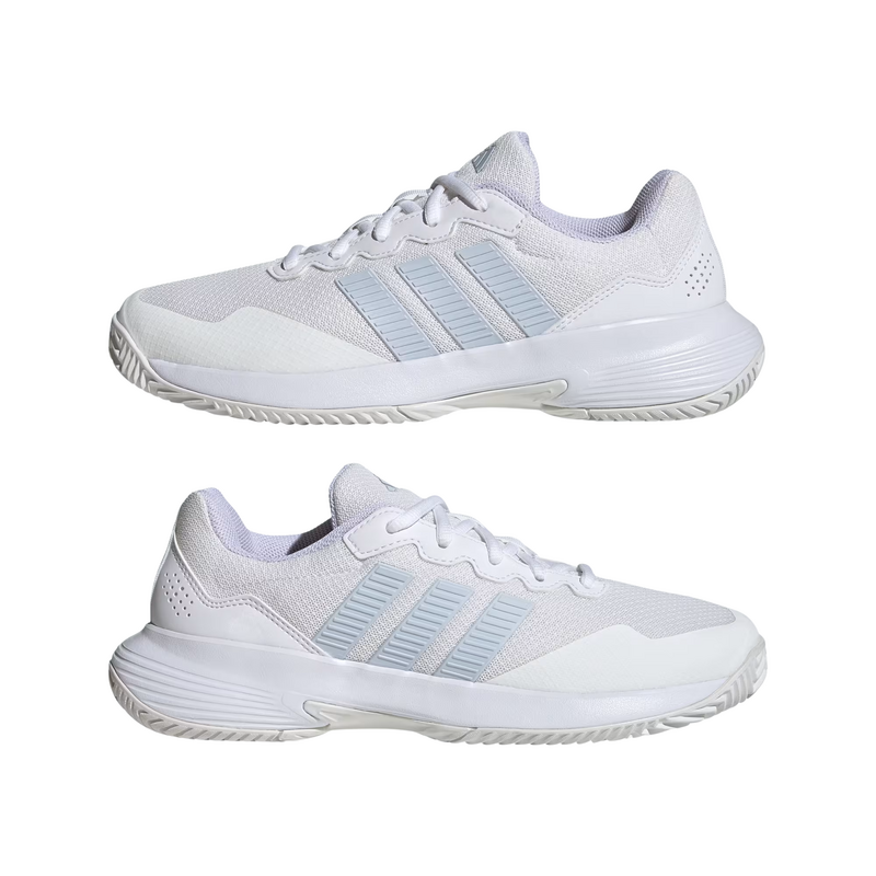 Adidas Womens Gamecourt 2 Tennis Shoes - Cloud White / Crystal Sky / Chalk White - main image
