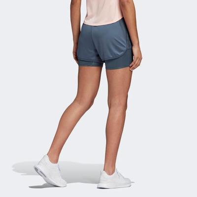 Adidas Womens Marathon 20 Two-In-One Shorts - Legacy Blue - main image