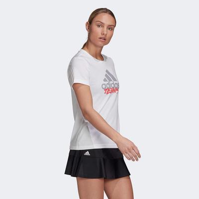 Adidas Womens Tennis Graphic Logo T-Shirt - White - main image