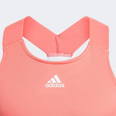 Adidas Girls Frill Dress - Semi Flash Red - main image