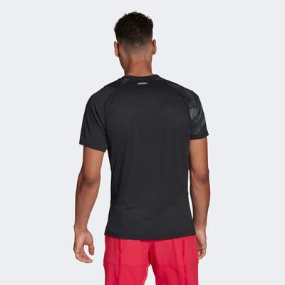 Adidas Mens FreeLift Printed Heat Ready Tee - Black - main image