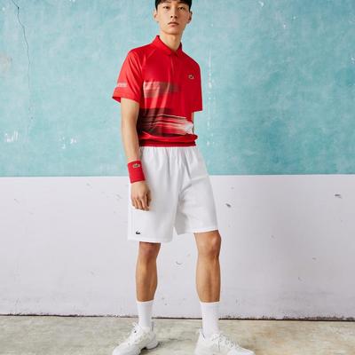 Lacoste MensSport x Djokovic Light Stretch Tennis Shorts - White/Red - main image