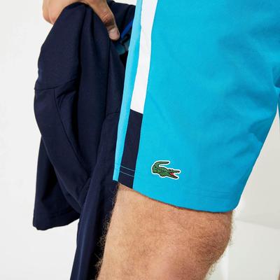 Lacoste Mens Striped Short - Turquoise/White/Navy - main image