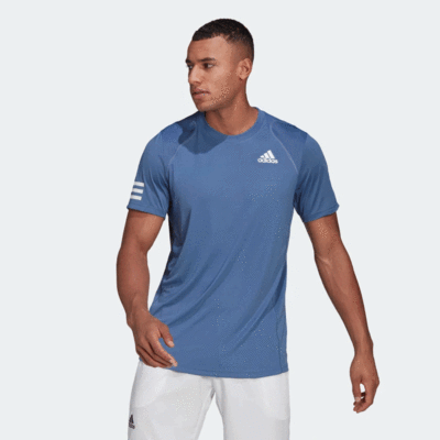 Adidas Mens Club Tennis 3-Stripes Club Tee - Blue - main image