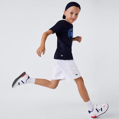 Lacoste Boys Diamond Taffeta Tennis Shorts - White