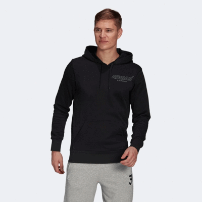 Adidas Mens Graphic Tennis Hoodie - Black - main image